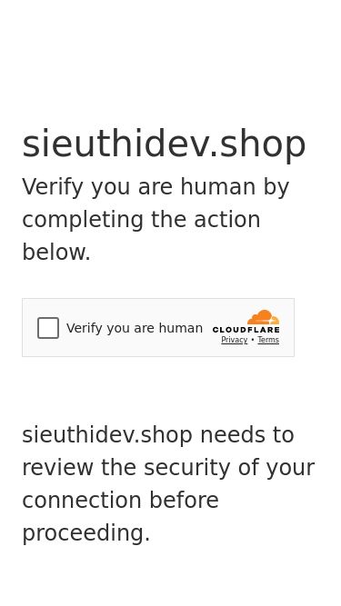 Screenshot 18/03/2025 sieuthidev.shop Just a moment...sieuthidev.shopVerify you are human by completing the action below.sieuthidev.shop needs to review the security of your connection before proceeding.Verification successfulWaiting for sieuthidev.shop to respond...Enable JavaScript and cookies to continueRay ID: 9225ed5f0ccffdb7Performance & security by Cloudflare