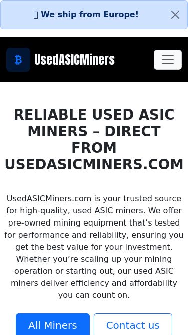 Screenshot 09/03/2025 usedasicminers.com Used ASIC Miners | Buy Used ASIC Miners for Crypto Mining 