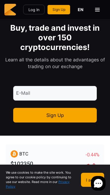 Screenshot 19/05/2025 vunirabit.com Buy & Sell Bitcoin, Ethereum | Cryptocurrency Exchange | Exchange Exchange Trading Markets View the latest crypto prices and volume Swap Quick conversion, zero tr ading fees, no slippage Spot Buy and sell crypto with ease Margin Trade with leverage Tournament Increase your trading volume with our Trading Tournament Futures USDT Perpetuals Trade perpetual contracts, settled in USDT Tools Market Cap An indicator that reflects the total value of all coins of a certain cryptocurrency on the market Market Sc