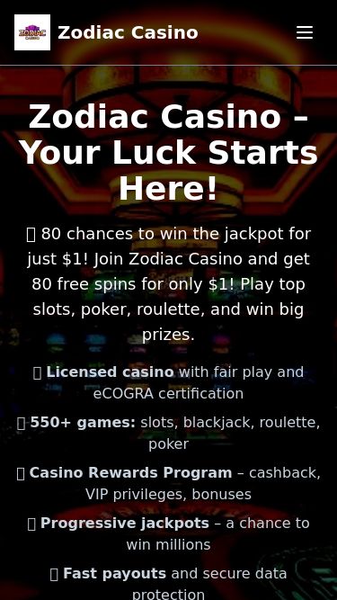 Screenshot 13/03/2025 zodiaccasino-canada.bet Zodiac Casino – Your Luck Starts Here! Zodiac Casino AboutBonusesGamesSecurity Play Now Toggle menu AboutBonusesGamesSecurityPlay Now Zodiac Casino – Your Luck Starts Here! 