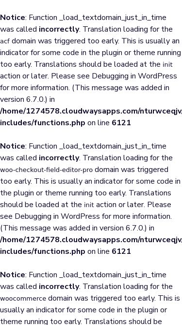 Screenshot 16/05/2025 maxiurl.com Notice: Function _load_textdomain_just_in_time was called incorrectly. Translation loading for the acf domain was triggered too early. This is usually an indicator for some code in the plugin or theme running too early. Translations should be loaded at the init action or later. Please see Debugging in WordPress for more information. (This message was added in version 6.7.0.) in /home/1274578.cloudwaysapps.com/nturwceqjv/public_html/wp-includes/functions.php on line 6121 Notice: Function _load_textdomain_jus