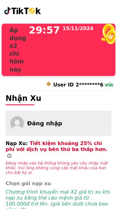 Screenshot 15/11/2024 tiktokxu.shop