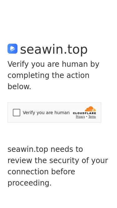 Screenshot 11/03/2025 seawin.top Just a moment...seawin.topVerify you are human by completing the action below.seawin.top needs to review the security of your connection before proceeding.Verification successfulWaiting for seawin.top to respond...Enable JavaScript and cookies to continueRay ID: 91e7a1a4fcf781b0Performance & security by Cloudflare