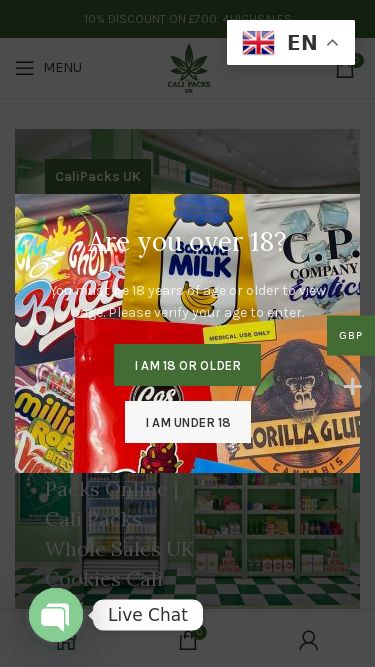 Screenshot 03/05/2025 calipacksweed.com Cali Packs - Buy Cali Packs Weed Online - Cali Packs UK - Cali Packs - Cali Packs UK - Cali Packs Weed On Sale Are you over 18? You must be 18 years of age or older to view page. Please verify your age to enter. Access forbidden Your access is restricted because of your age. I am 18 or Older I am Under 18 Loading... Cali Packs Weed Buy Cali Packs Online Cali Packs For Sale FREE SHIPPING ON 500 10% DISCOUNT ON £700 : 4HIGHSALES UK, EUROPE & USA How To Pay? 10% DISCOUNT ON £700: 4HIGHSALES Call toll-fre