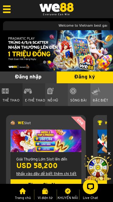 Screenshot 16/05/2025 we88bongda.com WE88 Trang cá cược Casino trực tuyến uy tín hàng đầu Việt Nam 2025 × Tải xuống WE88 Ứng dụng WE88 ngay Tải xuống × Tải xuống WE88 Ứng dụng WE88 ngay Tải xuống Thưởng chào mừng thành viên 100% dành cho người chơi mới Đăng ký Đã là thành viên?   Đăng nhập tại đây Trang chủ THỂ THAO E-THỂ THAO NỔ HŨ SÒNG BÀI ĐẶC BIỆT BẮN CÁ XỔ SỐ KHUYẾN MÃI WEPredict WESpin WESlot WESponsor VIP ỨNG DỤNG WE88 Khu vực và ngô