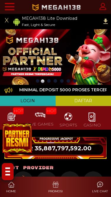 Screenshot 22/02/2025 megah138dana.com MEGAH138: Situs Slot Online Gacor Deposit 5000 Terbaik Hari Ini Klik Disini! RTP MEGAH138 VPN MEGAH138 PARTNER KAMI HOME PERMAINAN HOT SLOTS HOT LIVE GAMES SPORTS CASINO P2P TEMBAK IKAN NEW LOTRE E-GAMES PROMOSI REFERRAL RTP SLOT INFO HUBUNGI KAMI Bahasa Desktop View X MEGAH138 Lite Download Fast, Light & Secure Previous Next MINIMAL DEPOSIT 5000 PROSES TERCEPAT HANYA DI MEGAH138! LOGIN DAFTAR SLOTS HOT LIVE GAMES HOT SPORTS CASINO P2P TEMBAK IKAN LOTRE NEW E-GAMES IDR 35,887,790,982.00 hot provider hot