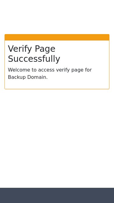 Screenshot 13/03/2025 b52.me Information Verify Page Successfully Welcome to access verify page for Backup Domain.