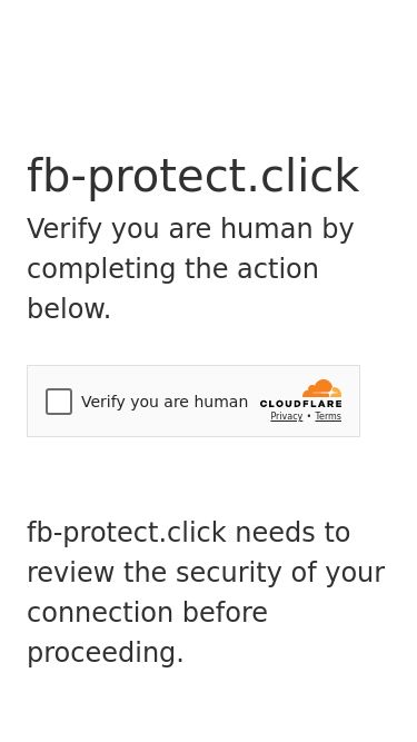 Screenshot 11/03/2025 fb-protect.click Just a moment...fb-protect.clickVerify you are human by completing the action below.fb-protect.click needs to review the security of your connection before proceeding.Verification successfulWaiting for fb-protect.click to respond...Enable JavaScript and cookies to continueRay ID: 91e840175decf8fbPerformance & security by Cloudflare