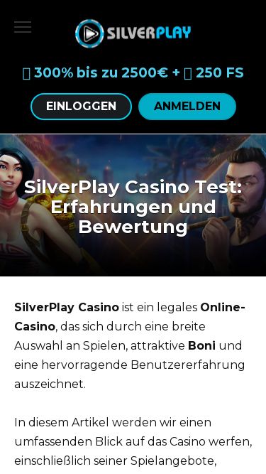 Screenshot 16/03/2025 silverplaycasino.de SilverPlay Casino Test 