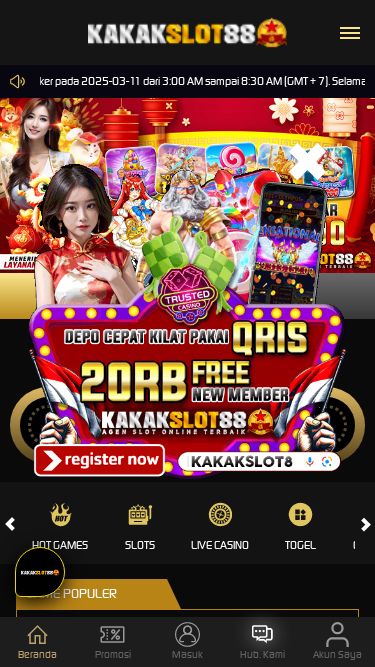 Screenshot 11/03/2025 lasislasmarias.net KAKAKSLOT88: SLOT88 Link Situs Slot Gacor Terkini Toto Slot Murah KAKAKSLOT88 Aplikasi Mobile Jangan tampilkan lagi hari ini Unduh × Daftar Pencarian Permainan Hot Games Slots Live Casino Togel Olahraga Crash Game Arcade Poker E-Sports Sabung Ayam Masuk BHS INDONESIA ENGLISH ENGLISH BHS INDONESIA INDONESIAN 한국어 KOREAN 中文 CHINESE 日本語 JAPANESE ไทย THAI မြန်မာစာ BURMESE ខេមរភាសា KHMER हिन्दी HINDI தமிழ் TAMIL తెలుగు TELUGU