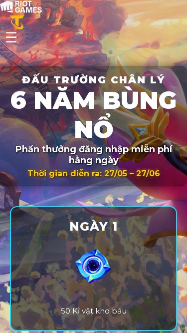 Screenshot 11/06/2025 tft.riotgamesvi.com Sự kiện nhận quà TFT 