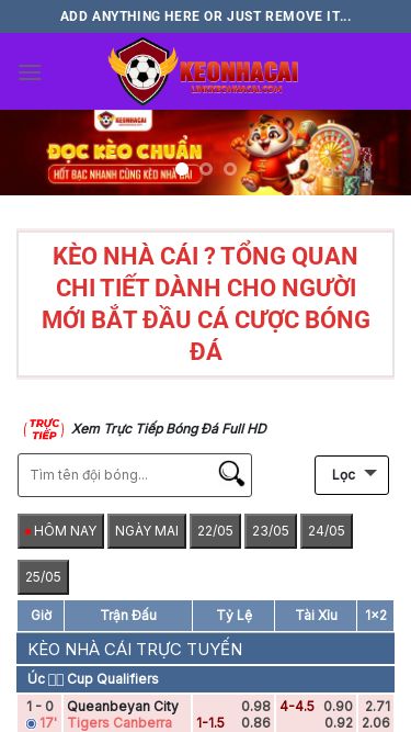 Screenshot 20/05/2025 linkkeonhacai.com KÈO NHÀ CÁI - TỶ LỆ KEONHACAI - TRỰC TIẾP KEONHACAI 2025 Skip to content Add anything here or just remove it... keonhacai BXH kết quả lịch thi đấu livescore Hướng dẫn tin tức Kèo Nhà Cái ? Tổng Quan Chi Tiết Dành Cho Người Mới Bắt Đầu Cá Cược Bóng Đá Kèo nhà cái là một thuật ngữ cực kỳ quen thuộc với những ai đam mê cá cược bóng đá. Đây là công cụ được các nhà cái sử dụng để đưa ra tỷ lệ cược cho t