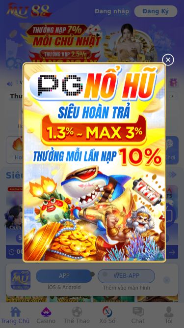 Screenshot 17/05/2025 06apn.halida7.vip MU88 Casino Nhà Cái Uy Tín Đăng nhập Đăng Ký ✅【Casino】⭐️HOÀN TRẢ LIÊN TỤC 3%⭐️:Toàn thể hội viên cược sản phẩm bên thứ 3 không cần đợi chờ đến hôm sau. Cược đến đâu nhận đến đó. Cách Thức tham gia nhận thưởng: Quý Hội viên vào mục ☛ “Của Tôi” ☛”Hoàn Trả Liên Tục”☛ “Tính thử hoàn tiền” ☛ Nhận ngay! ⚠️PG-Slot 1.3% - 3% ⚠️【MU88.COM】:Quay liền – Hoàn ngay – Nhận thư