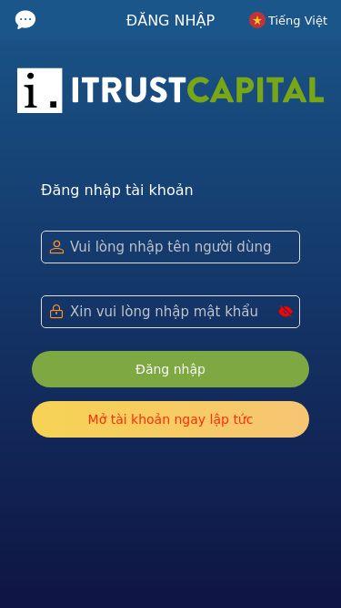 Screenshot 25/03/2025 itrustcapital.pro Login - iTrustCapitalĐĂNG NHẬPTiếng ViệtTiếng Việt简体中文EnglishFrançais한국어日本語ภาษาไทยĐăng nhập tài khoảnVui lòng nhập tên người dùngXin vui lòng nhập mật khẩuĐăng nhậpMở tài khoản ngay lập tức Trang chủ Dự án Hợp đồng Tài sản Cancel Cancel OK